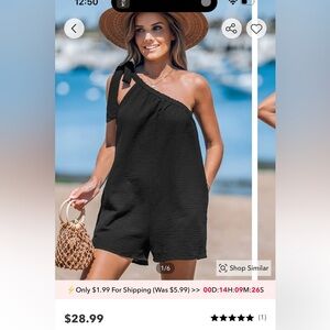 Black one shoulder, cover up perfect for your summer plans!